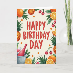 Cartão de Aniversário de Abacaxi Cereja