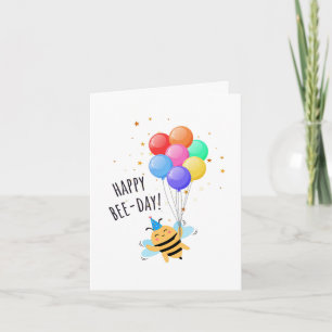 Cartão de Aniversário de Abelha - "Feliz Dia-Abelh