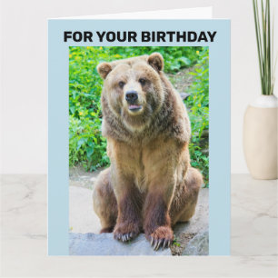 CARTÃO DE ANIVERSÁRIO DE ABRAÇO DE URSO URSO CINZE