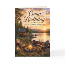 Cartão de Aniversário de Acampamento em Fryeburg M