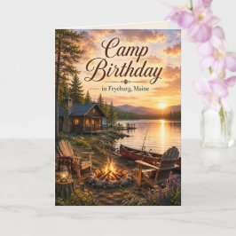 Cartão de Aniversário de Acampamento em Fryeburg M
