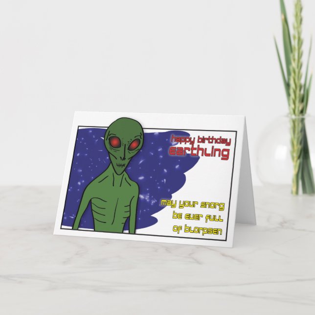 Cartão de Aniversário de alienígena (Frente)