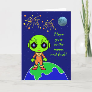 Cartão de aniversário de alienígena novo por Jo Im