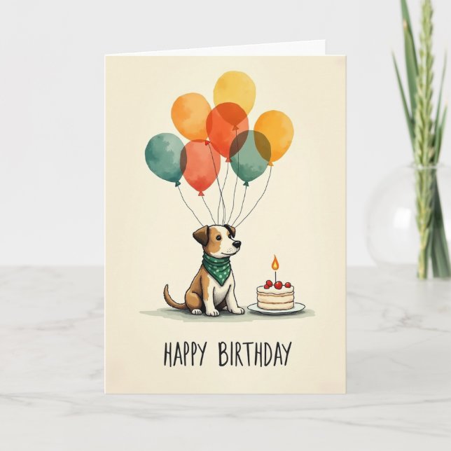 Cartão de Aniversário de Amigo Balão (Frente)