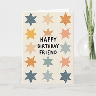 Cartão de Aniversário de Amigo Desenhado à Mão