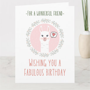 Cartão de Aniversário de Amigo Feliz com Lhama Doc