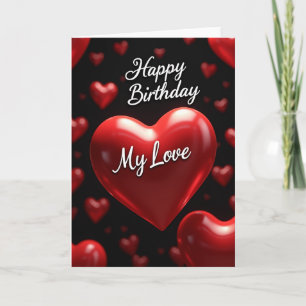 Cartão de Aniversário de Amor Coração Carmesim
