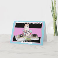 Cartão de aniversário de animação GIRL DJ