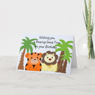 Cartão de Aniversário de Animais da Selva
