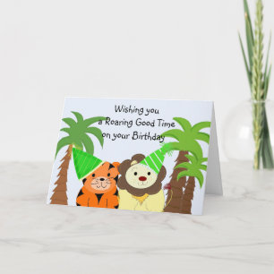 Cartão de Aniversário de Animais da Selva