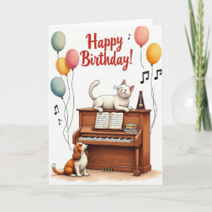 Cartão de Aniversário de Animais de Estimação Musi