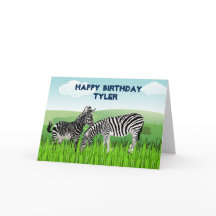 Cartão de Aniversário de Animais do Zoológico de Z