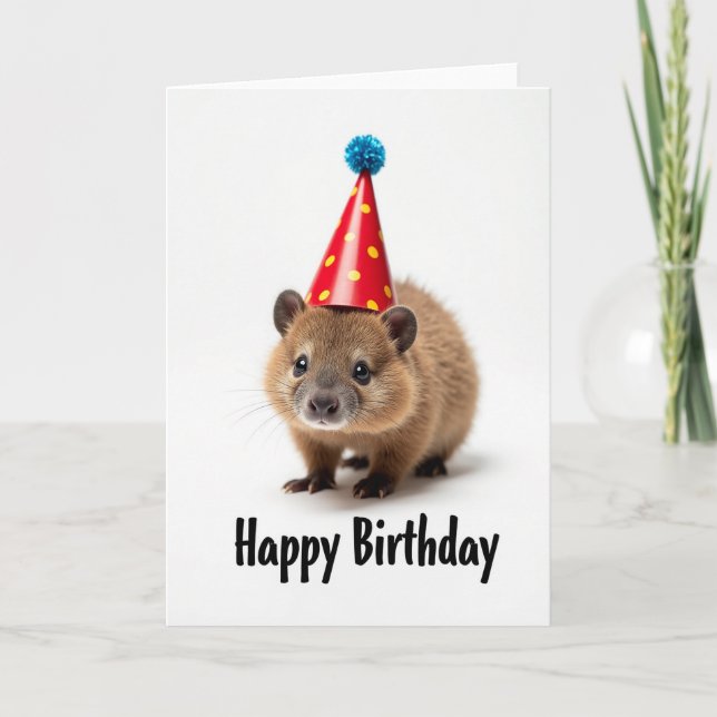 Cartão de Aniversário de Animal da Red Hat (Frente)