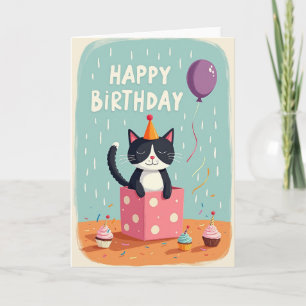 Cartão de Aniversário de Animal de Festa