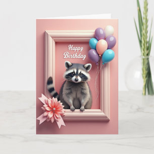 Cartão de Aniversário de Animal Enquadrado