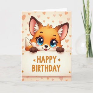 Cartão de Aniversário de Animal Espiando