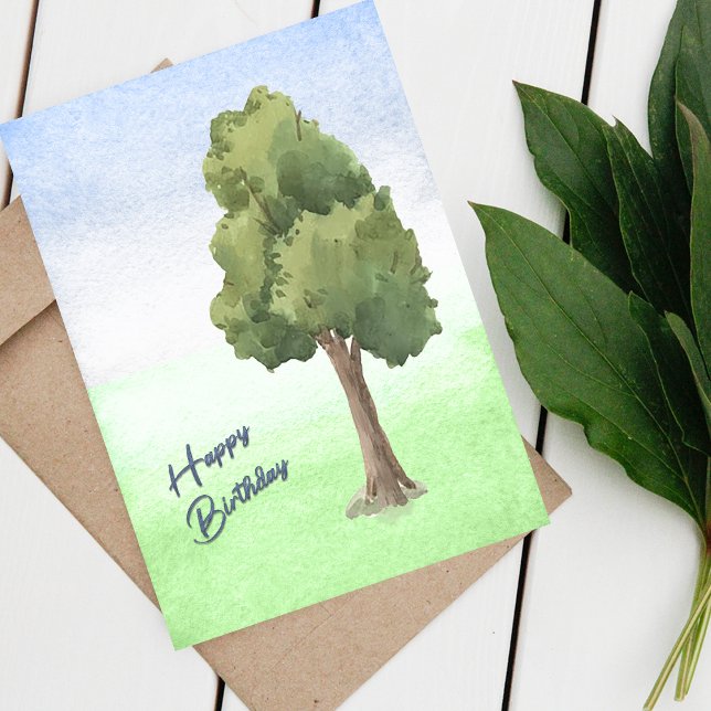 Cartão de Aniversário de Aquarela (Watercolor Birthday Card)