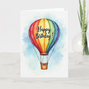 Cartão de Aniversário de Aquarela Inspirador