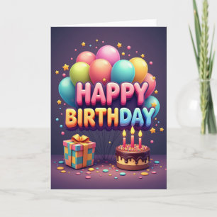 Cartão de Aniversário de Arte com Doces