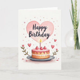Cartão de Aniversário de Arte de Bolo Doce