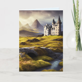 CARTÃO DE ANIVERSÁRIO DE ARTE DE CASTELO INGLÊS