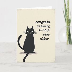 Cartão de Aniversário de Arte de Gato Preto
