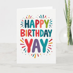 Cartão de Aniversário de Arte de Letras Coloridas