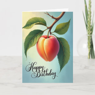 Cartão de Aniversário de Arte de Pêssego Doce
