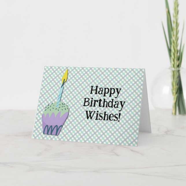 Cartão de Aniversário de Arte do Cupcake Retroativ (Frente)