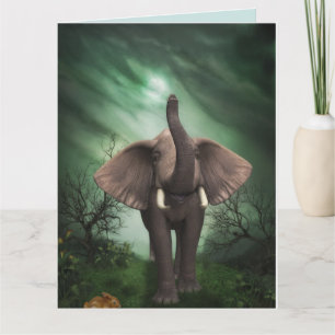 CARTÃO DE ANIVERSÁRIO DE ARTE ELEFANTE