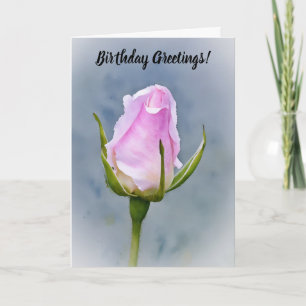 Cartão de Aniversário de Arte Flor Rosa Rosa Rosa 