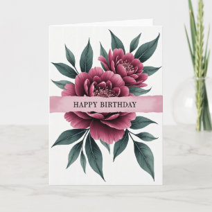 Cartão de Aniversário de Arte Fuchsia
