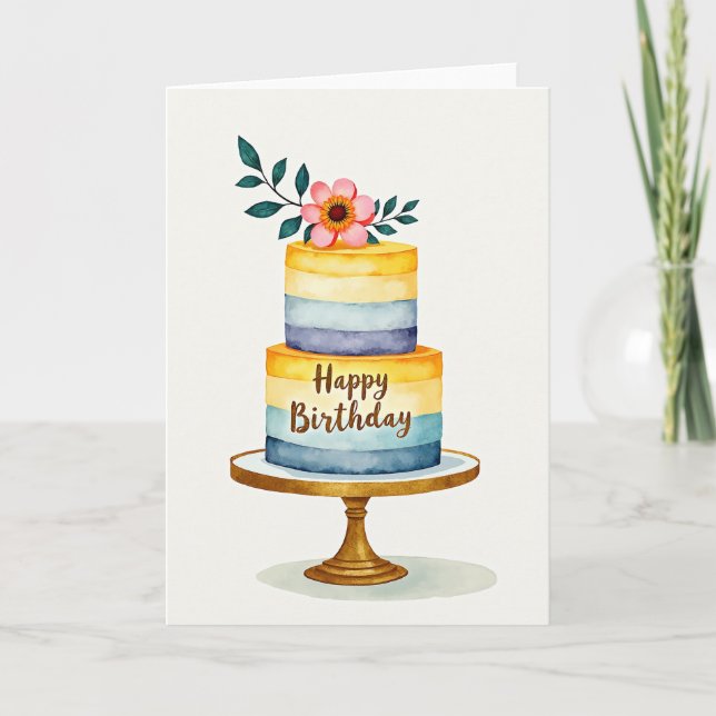Cartão de Aniversário de Arte Gradiente (Frente)