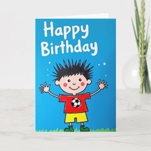 Cartão de Aniversário de Arte Infantil Alegre