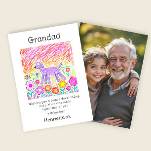Cartão de aniversário de arte infantil alegre para