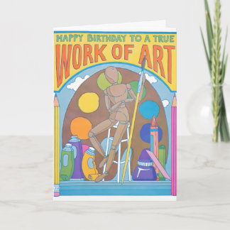 Cartão de Aniversário de Arte Letterpress Obra de 