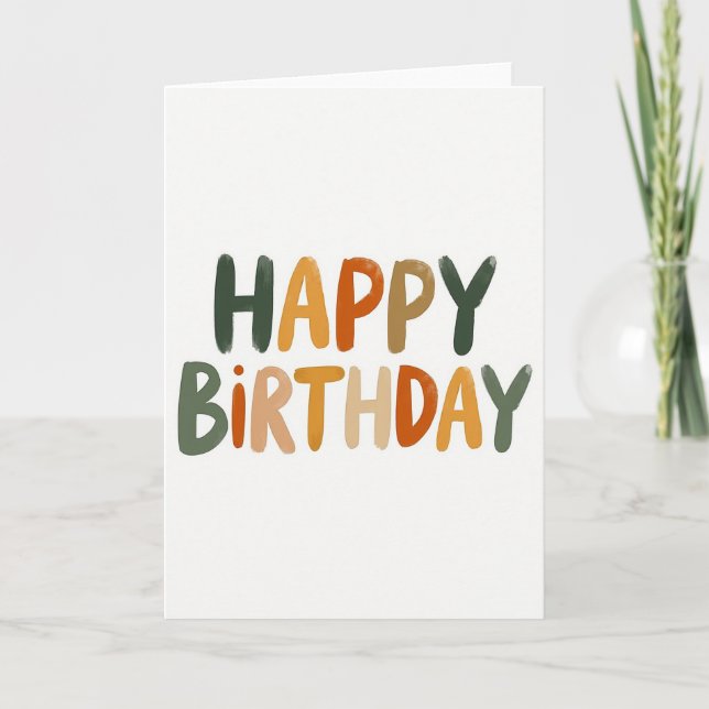 Cartão de Aniversário de Arte Outonal (Frente)