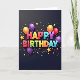 Cartão de Aniversário de Arte Pop Alegre