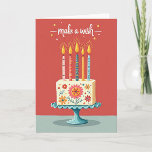Cartão de Aniversário de Arte Popular