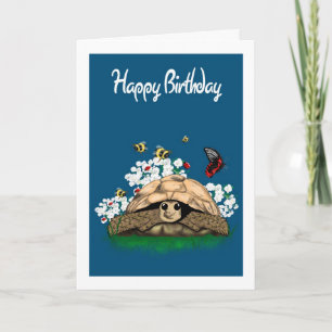 Cartão de Aniversário de Arte Tortoise - Adicione 