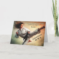Cartão de Aniversário de Artes Marciais Chute de T