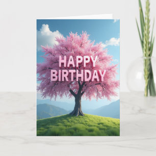 Cartão de Aniversário de Árvore Florida