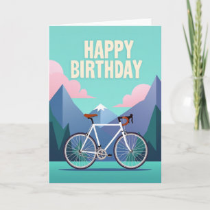 Cartão de Aniversário de Aventura de Bicicleta