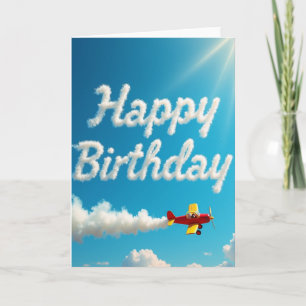 Cartão de Aniversário de Avião Alegre