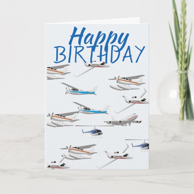 Cartão de aniversário de aviões (Frente)