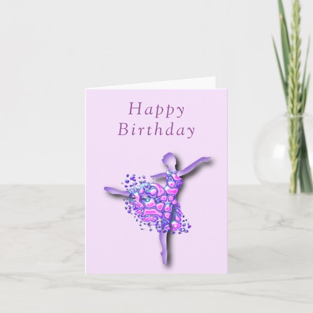 Cartão de Aniversário de Bailarina (Frente)