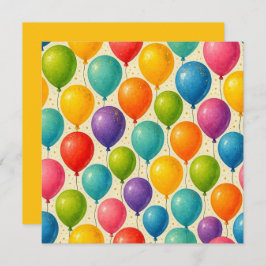 Cartão de aniversário de balão colorido!