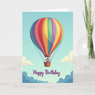 Cartão de Aniversário de Balão de Ar Quente