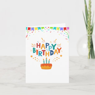 Cartão de Aniversário de Balões Coloridos