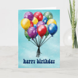 Cartão de Aniversário de Balões Low-Poly Personali